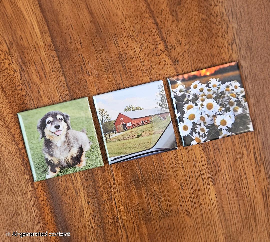 3 Square 2 X 2 Personalized Photo Magnets