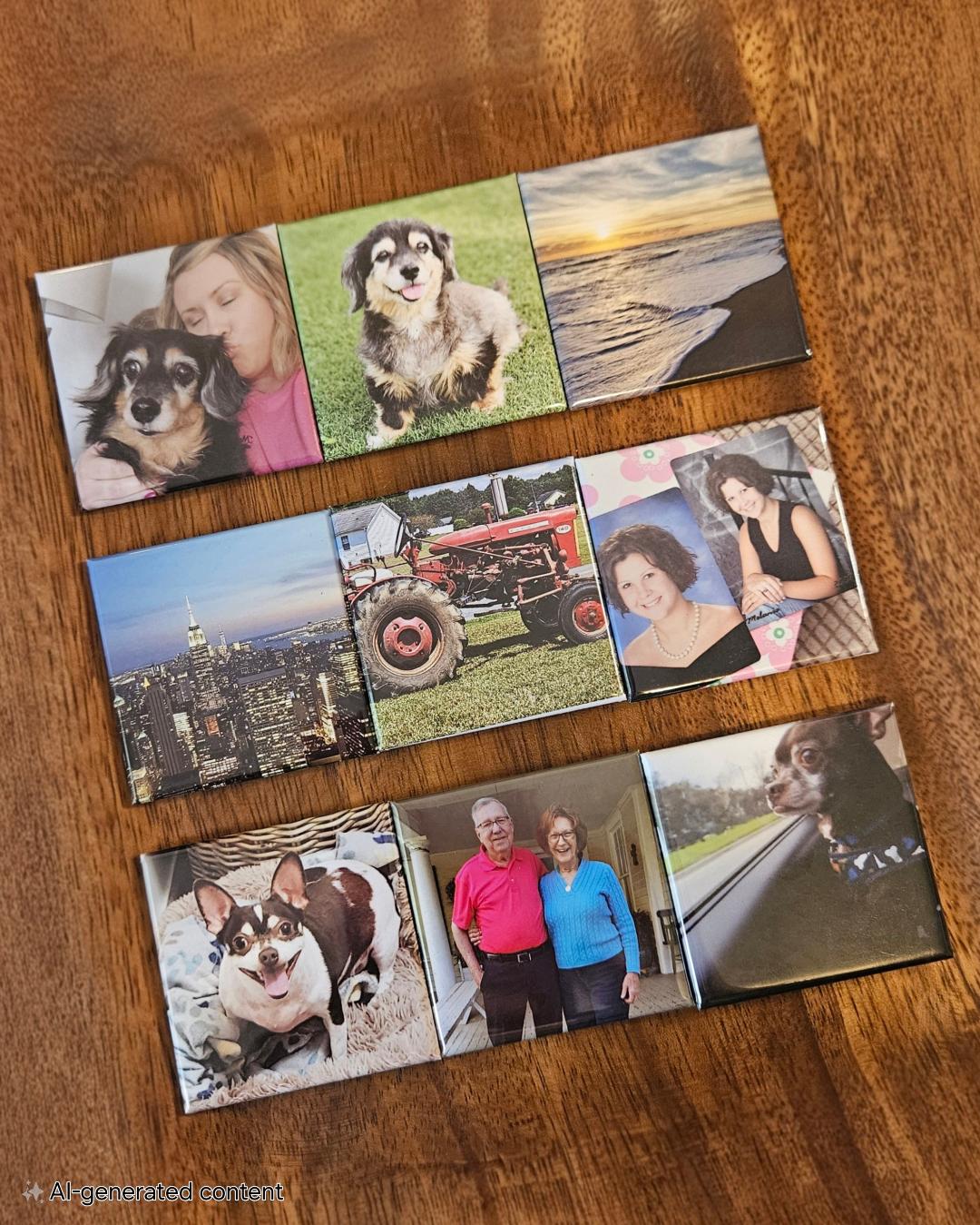 9 Square 2 X 2 Personalized Photo Magnets