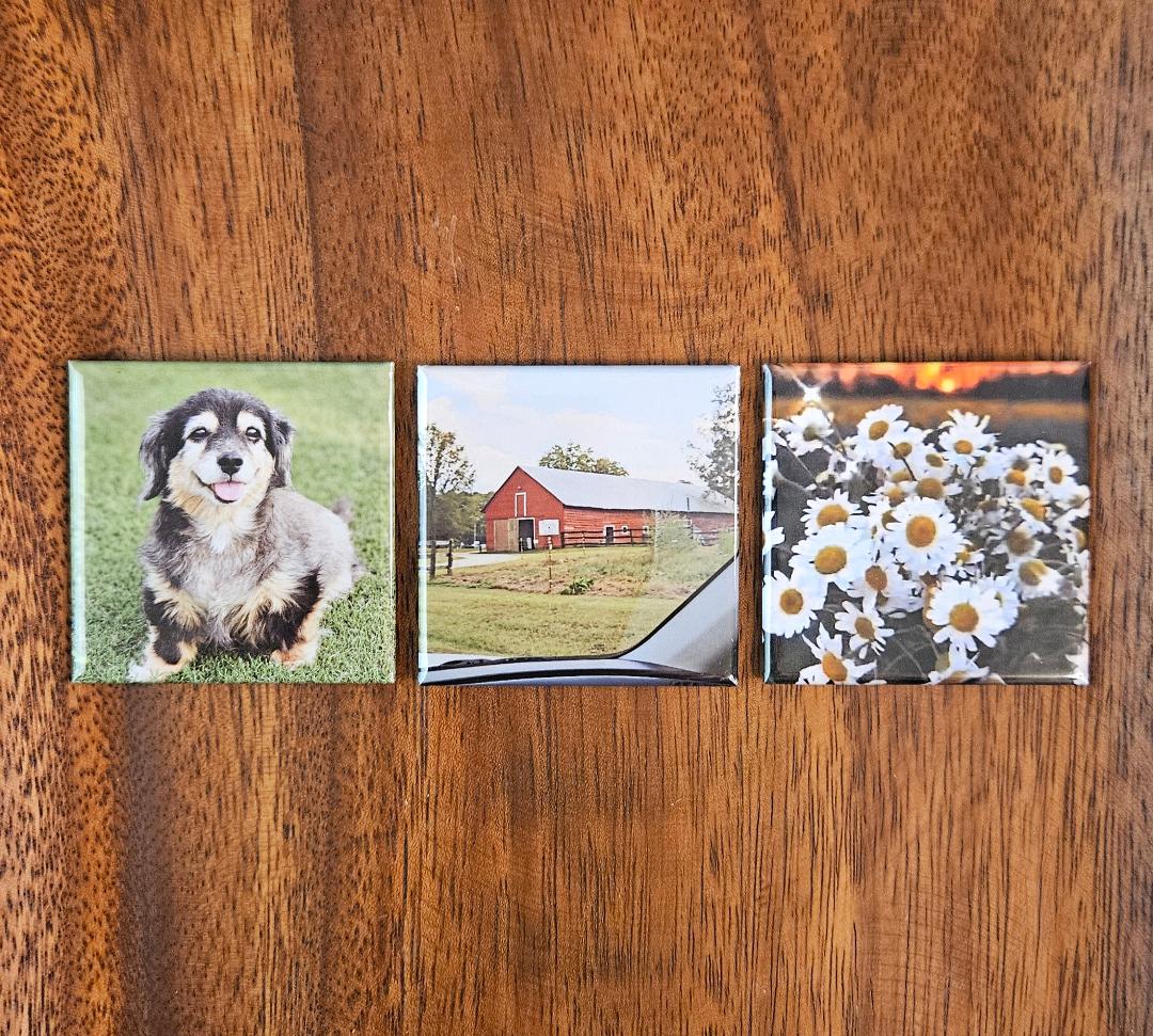 3 Square 2 X 2 Personalized Photo Magnets