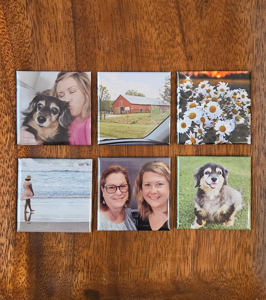 6 Square 2 X 2  Personalized Photo Magnets
