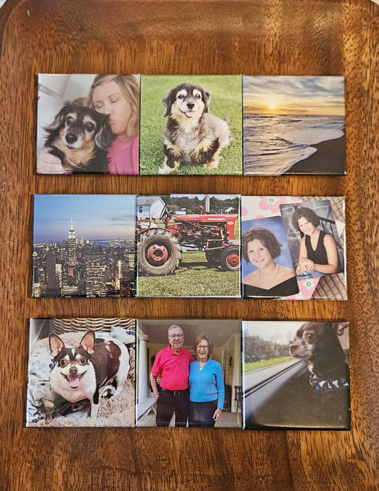 9 Square 2 X 2  Personalized Photo Magnets