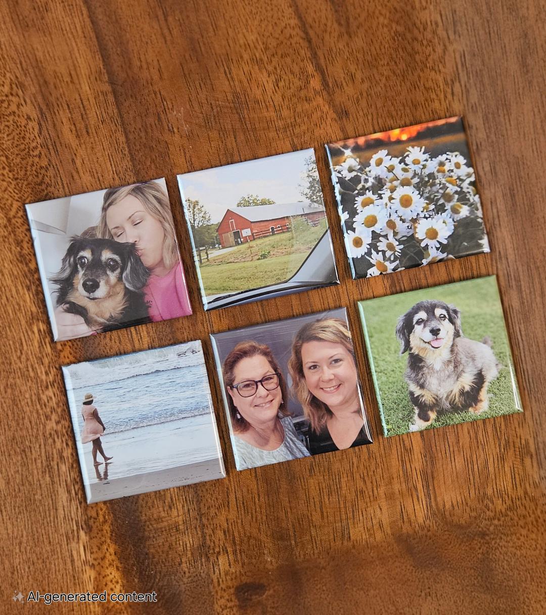 6 Square 2 X 2  Personalized Photo Magnets